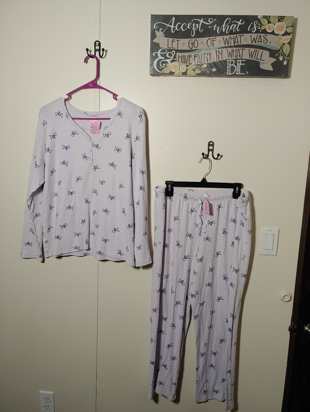 Croft & Barrow XL purple Scottie Dog Print Cute Long Sleeve Pajama set